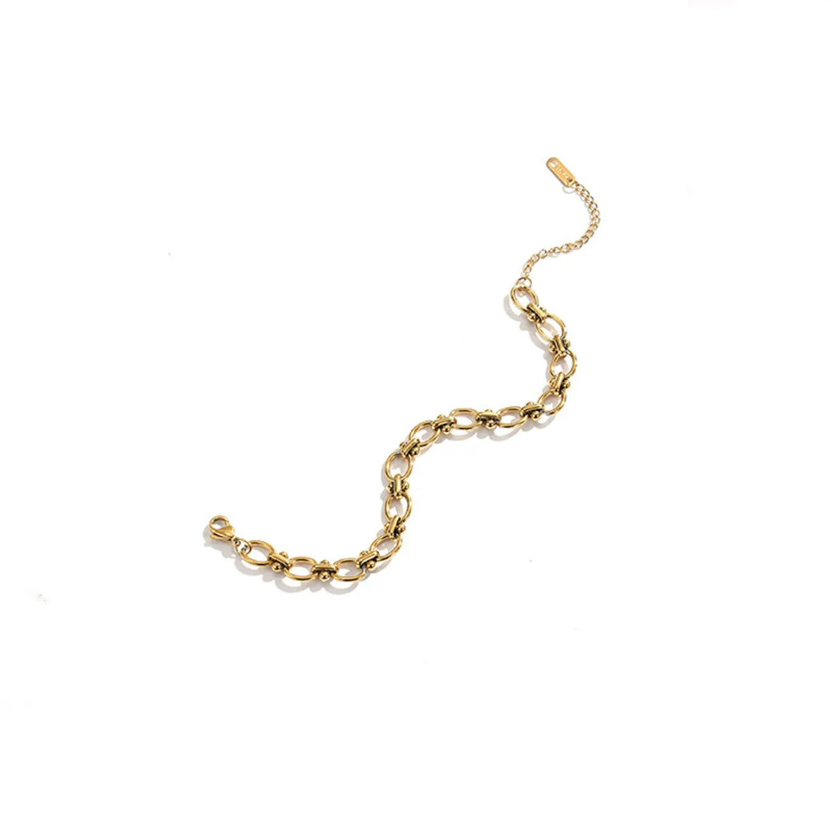 38 [Ae179] Hollow Ring Bracelet Gold