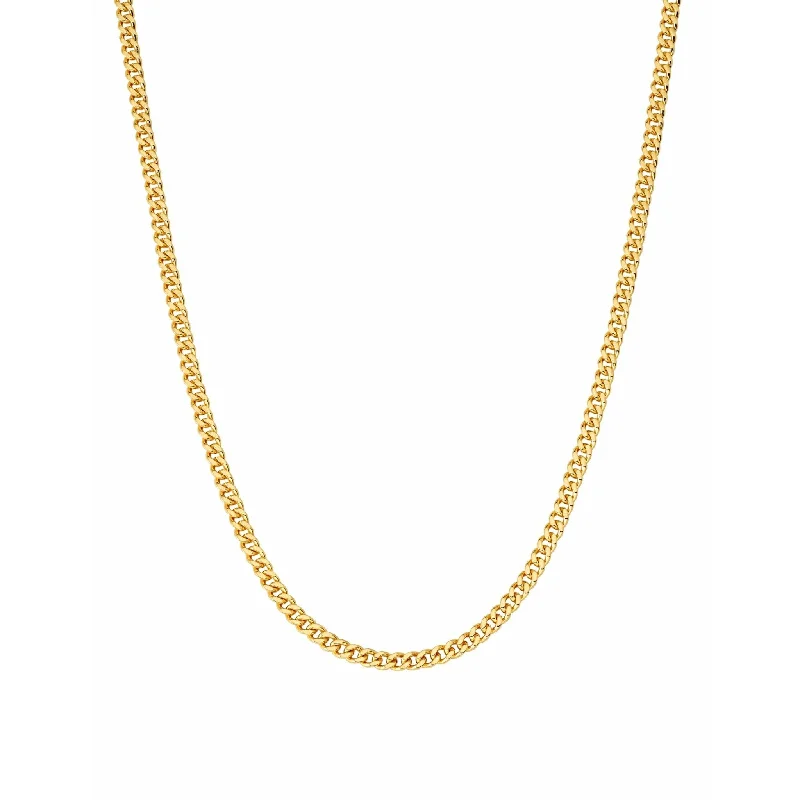 Women’s long chain necklaces-CRISLU Mens 24" Matte Curb Chain Necklace In 18KT Yellow Gold