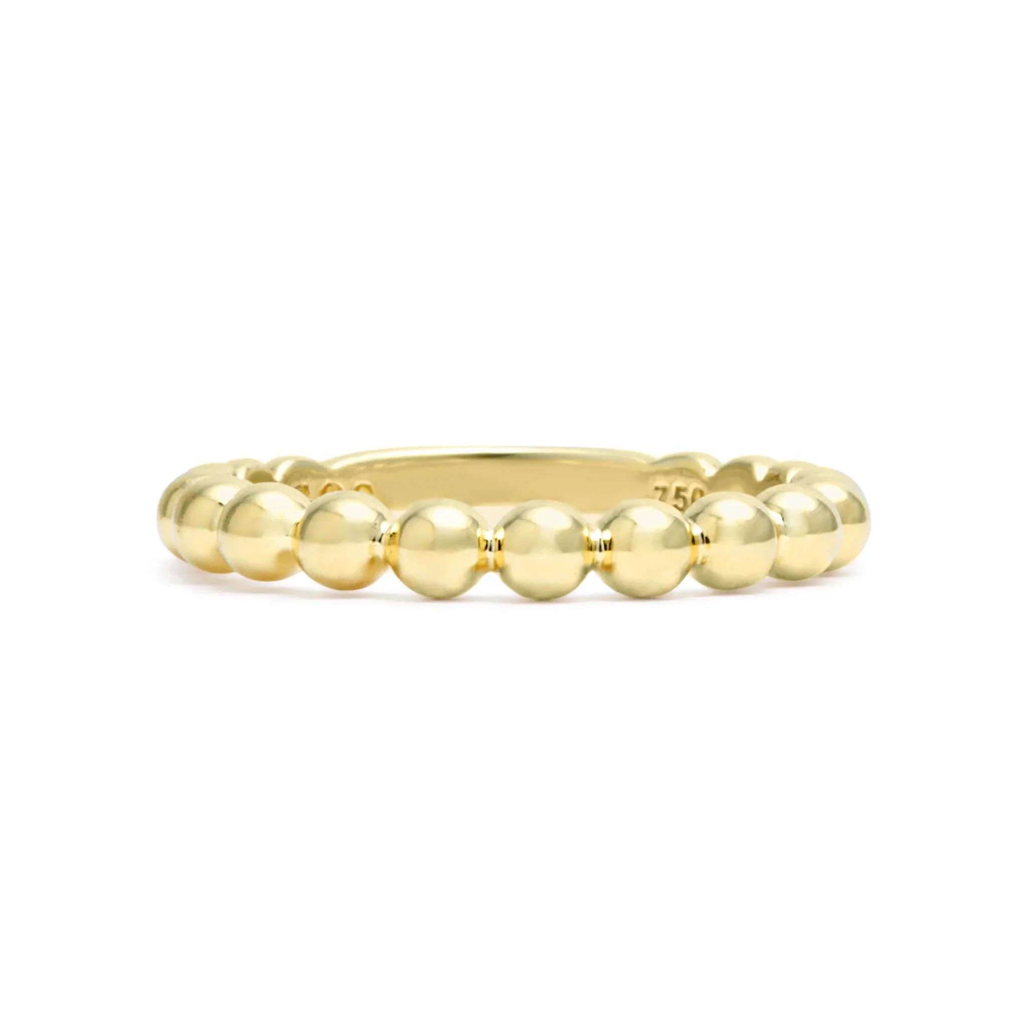 Women’s cushion-cut rings-18K Gold Beaded Stacking Ring