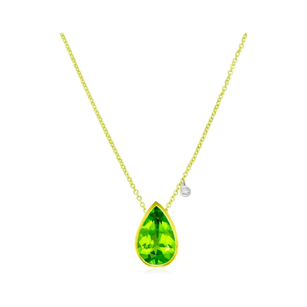 Women’s geometric necklaces-Meira T August Peridot  Birthstone  Pendant