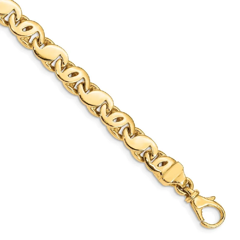 Women’s crystal bracelets-14k Yellow Gold 7.3mm Fancy S-Link Bracelet, 8"