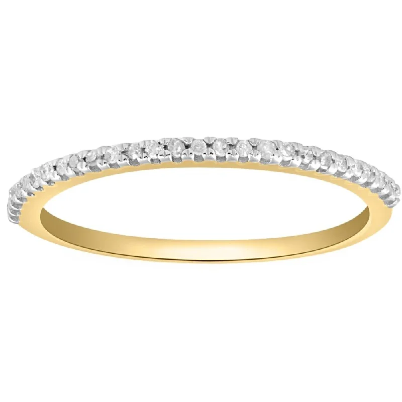 Women’s engagement rings with eternity band-Diamond Wedding Ring Yellow Gold Stackable Anniversary Band