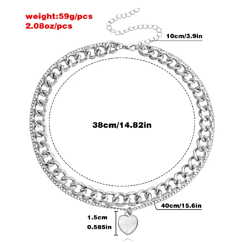 Women’s wedding day necklaces-Ig Style Casual Heart Shape Alloy Plating Inlay Shell Women's Layered Necklaces