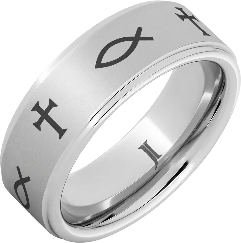 Women’s art deco rings-Ichthus - Serinium® Christian Symbol Ring