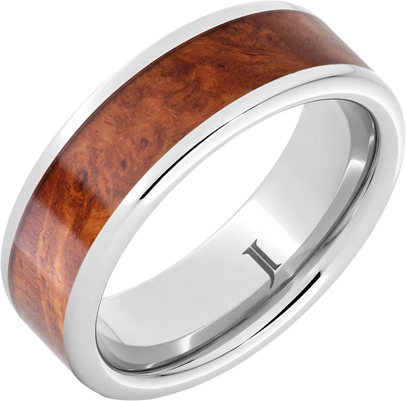 Women’s custom rings-Masterpiece - Serinium® Burlwood Inlay Ring