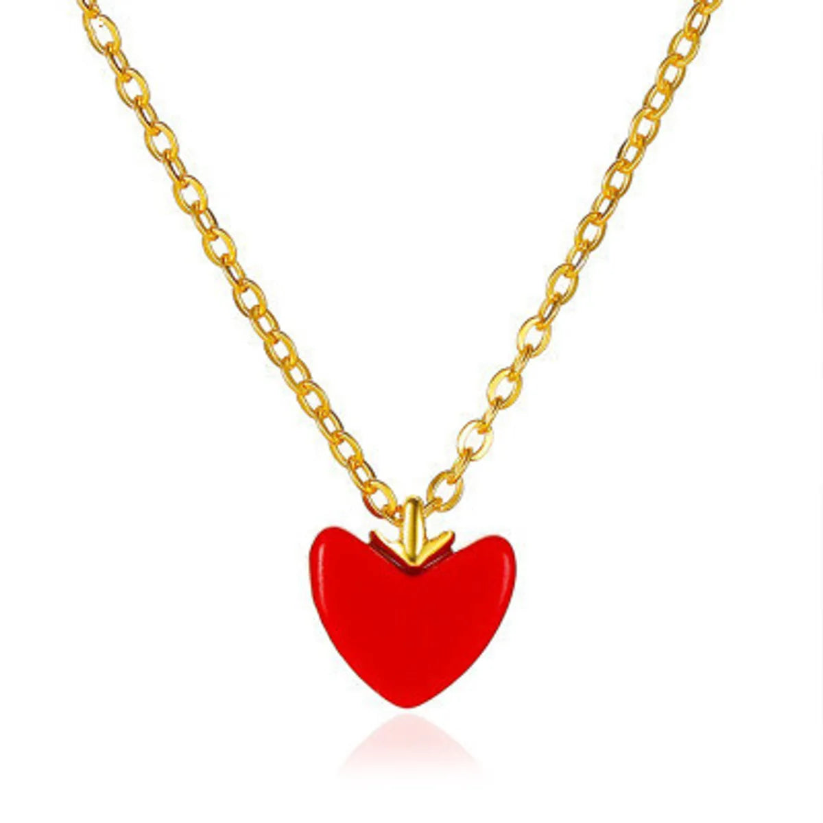 Women’s long necklaces-Red Heart Pendant Necklace