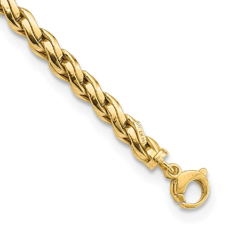 Women’s stackable bracelets-14k Yellow Gold Fancy Link Bracelet, 7.5" (W-5.5mm)