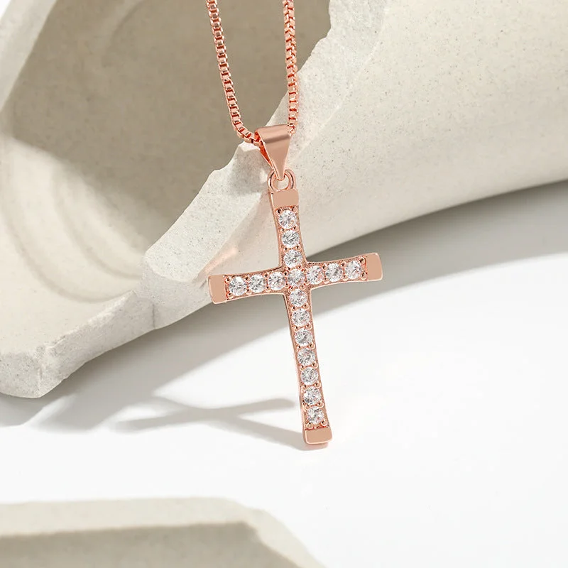 Rose Gold Cross Necklace