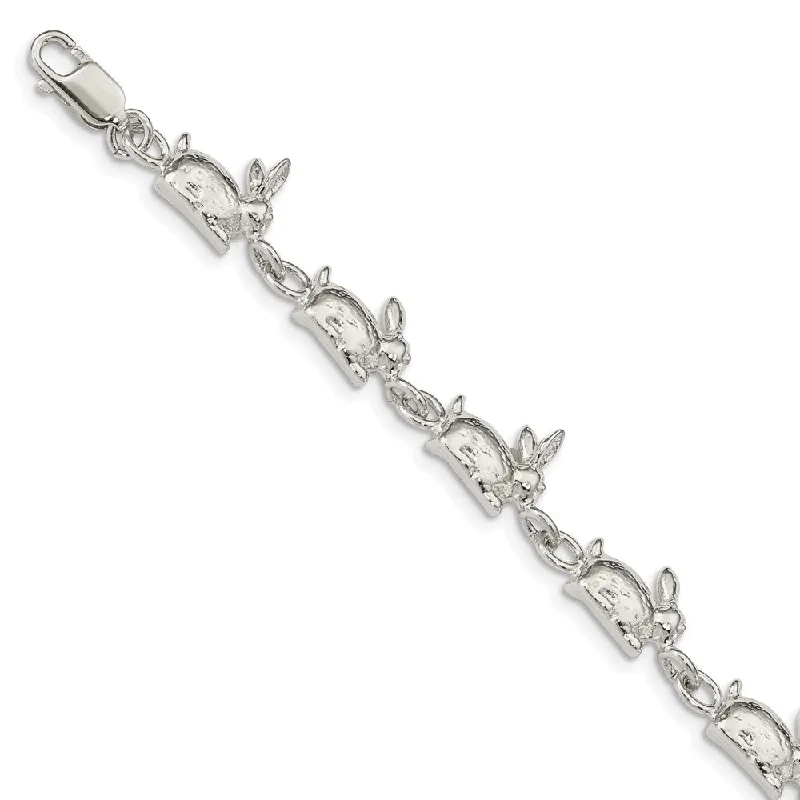 Women’s wedding bracelets-Sterling Silver Rabbits Bracelet-WBC-QA4-7