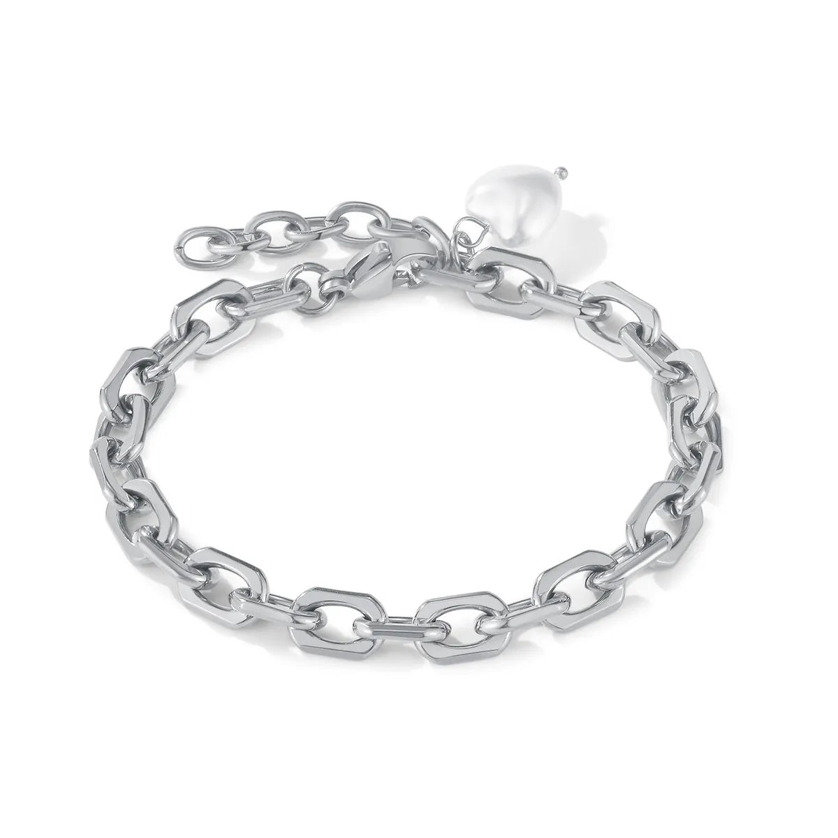 23 [Ae84] Pearl Bracelet Steel Color