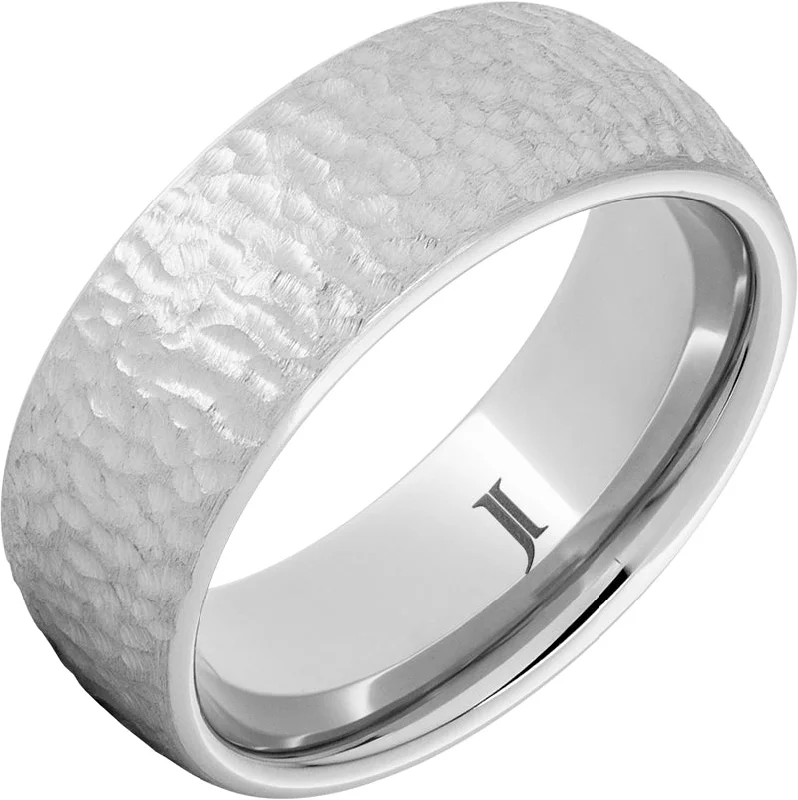 Women’s modern rings-Sernium® Dome Ring with Hammer Finish