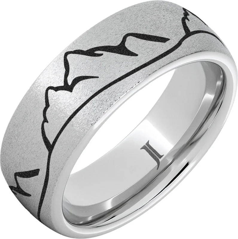 Women’s adjustable rings-Serinium® Men's Mountain Scene Ring