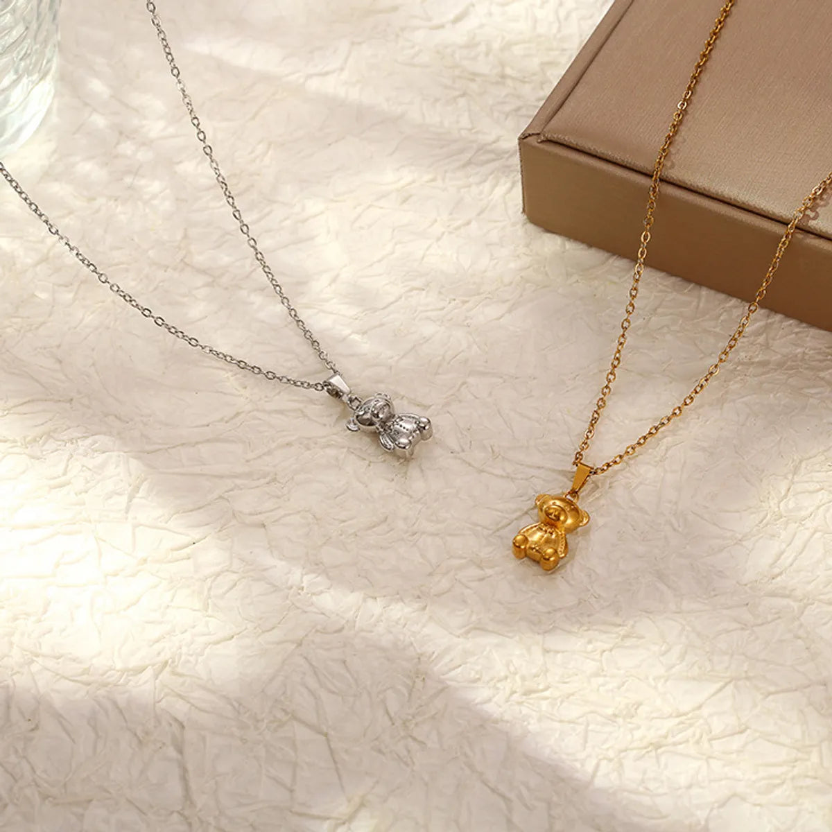 Women’s star-shaped necklaces-Cute Animal Stainless Steel Plating Pendant Necklace