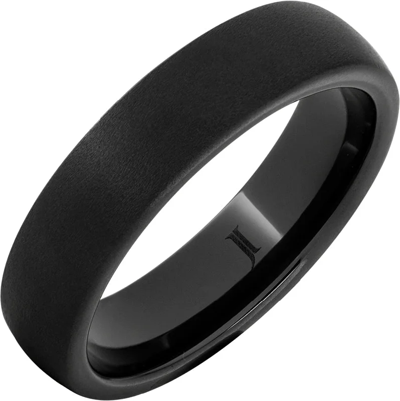 Women’s adjustable rings-Black Diamond Ceramic™ Sandblast Finish Ring