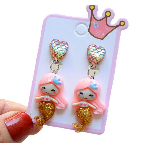 5# Fish Princess Ear Clip Pair