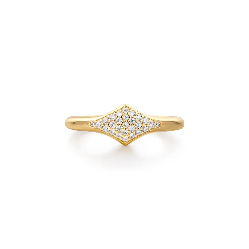 Women’s gemstone wedding rings-Gold Pavé Sparkle Ring