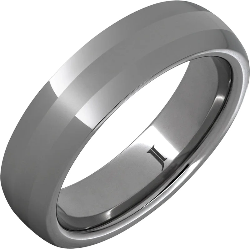 Women’s gemstone wedding rings-Rugged Tungsten™ Ring with Satin Center