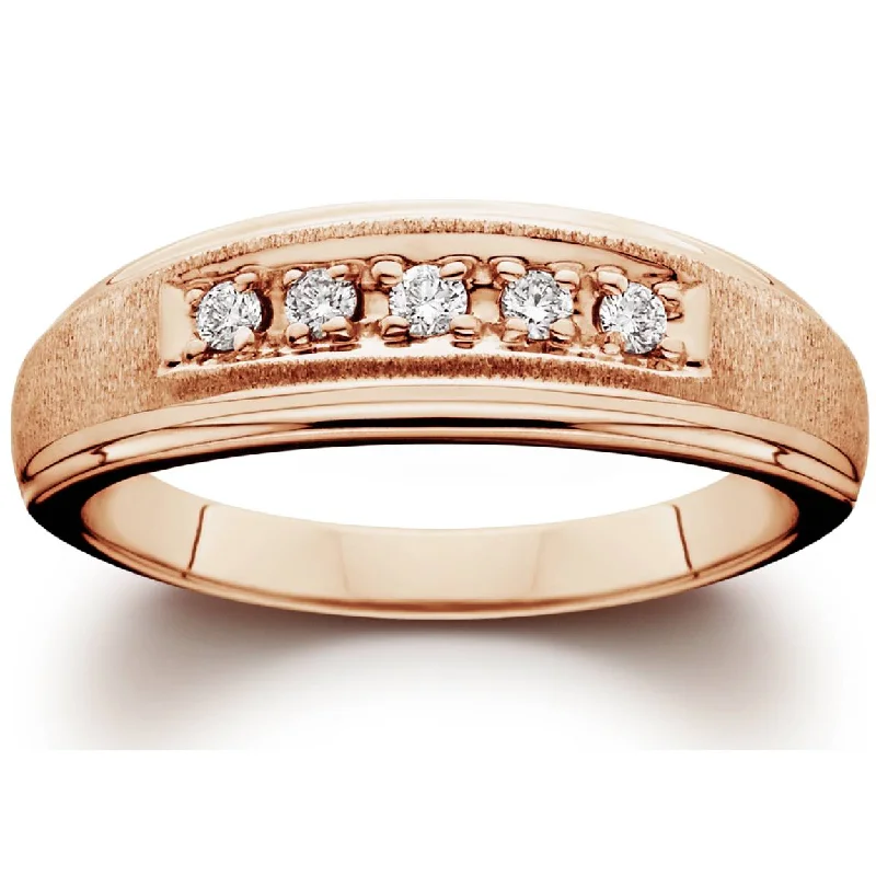 Women’s engagement rings with diamonds-Mens Diamond Ring 14K Rose Gold