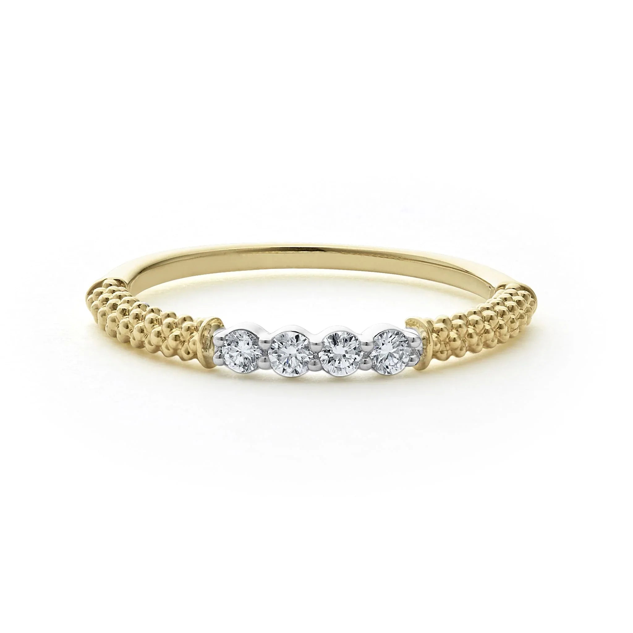 Women’s trendy engagement rings-18K Gold Superfine Diamond Stacking Ring