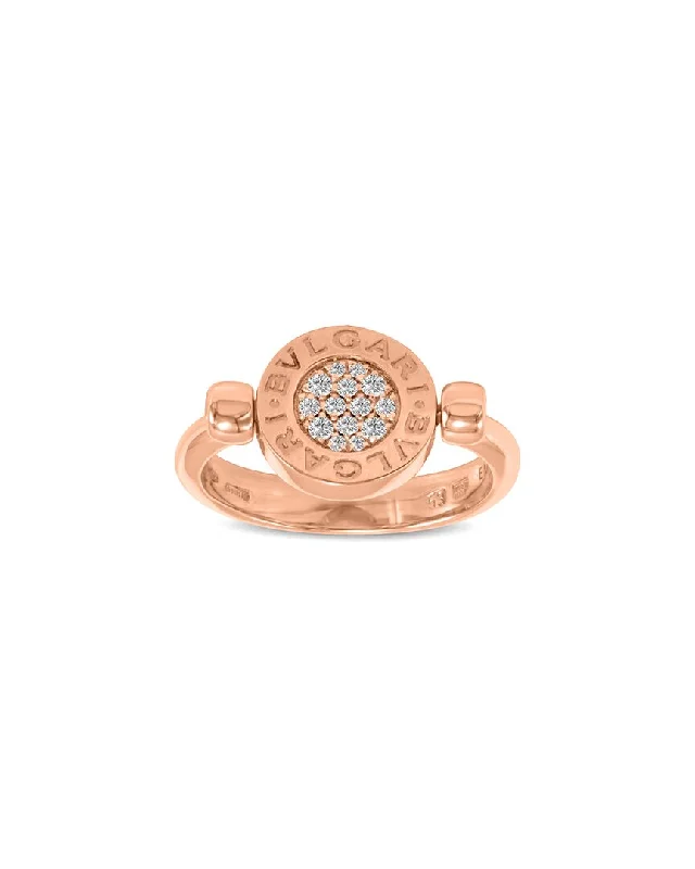 Women’s custom engagement rings-Bulgari 18K Rose Gold 0.05 ct. tw. Diamond Ring