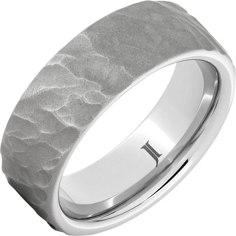 Women’s platinum rings-Serinium® Men's Thor Ring with Sandblast Finish