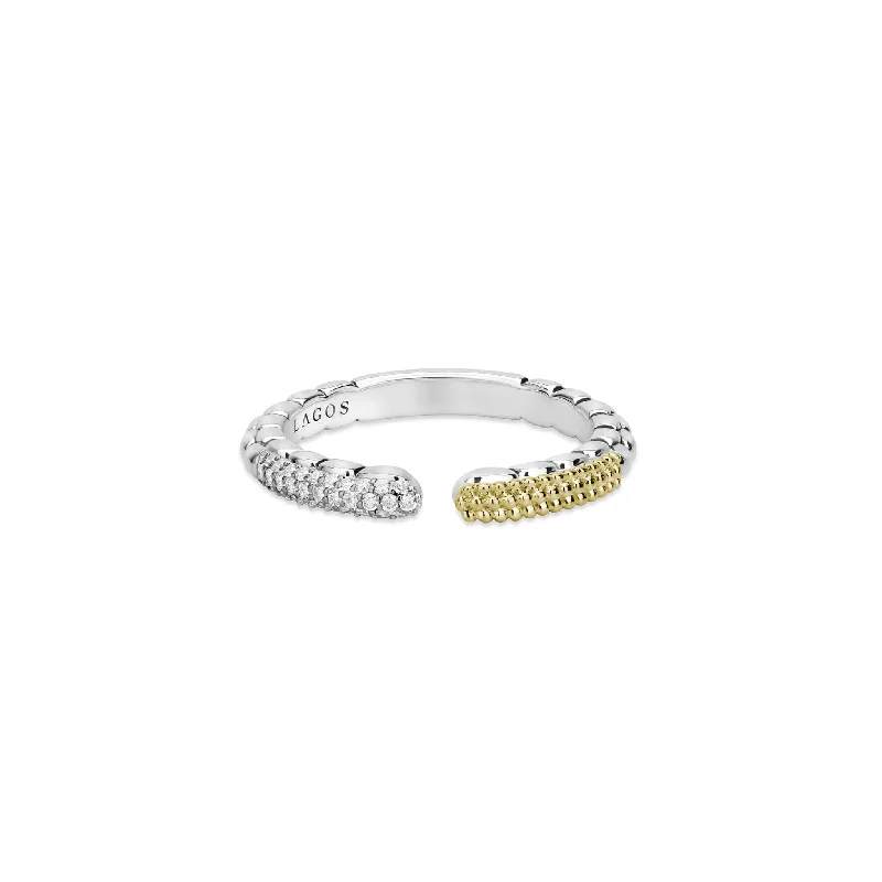 Women’s round-cut engagement rings-Open Diamond Stacking Ring