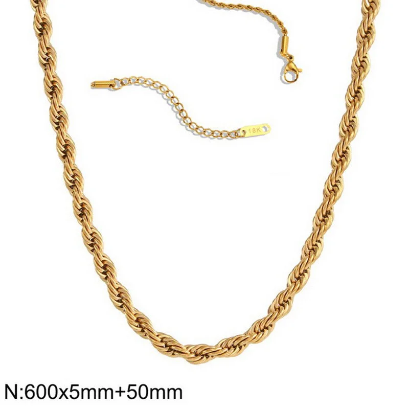 5mm Twist Chain Necklace 60 5cm