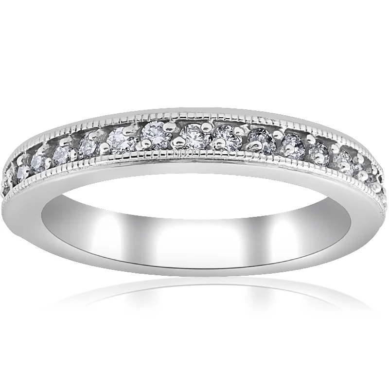 Women’s classic engagement rings-1/3ct Diamond Wedding Ring 14K White Gold