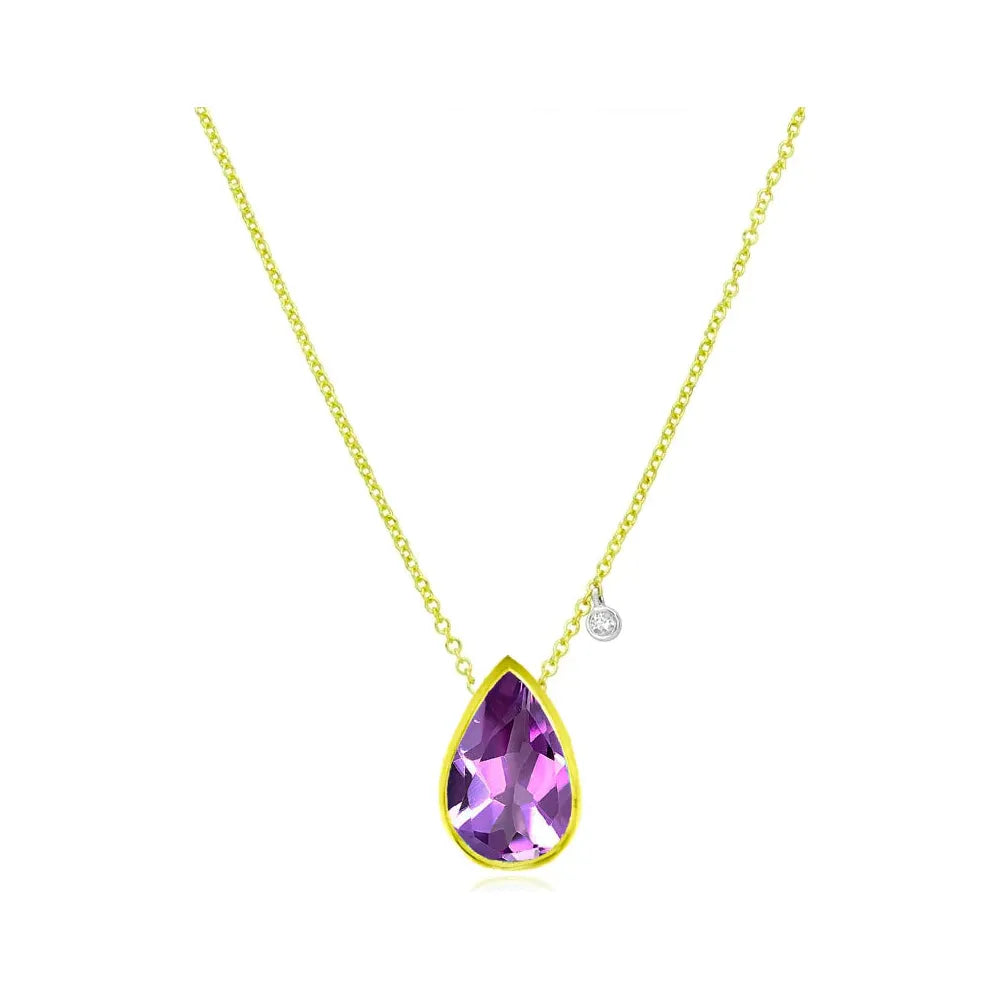 Women’s engagement necklaces-Meira T February Amethyst Birthstone  Pendant