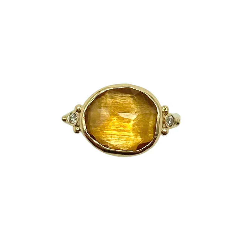 Women’s engagement rings with side stones-Emily Amey | Citrine and Diamond Ring