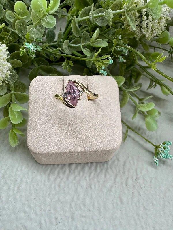 Women’s birthstone rings-Pink Marquise Ring