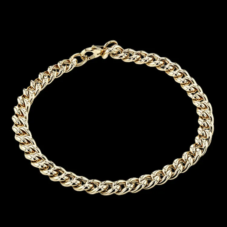 Women’s wrap-around bracelets-18K WG domed link, high polish Men's bracelet 8