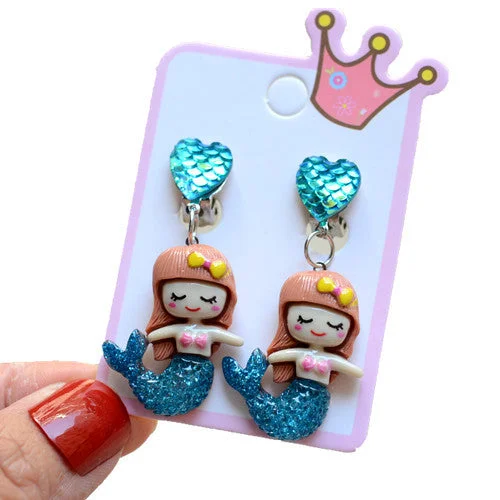 3# Fish Princess Ear Clip Pair