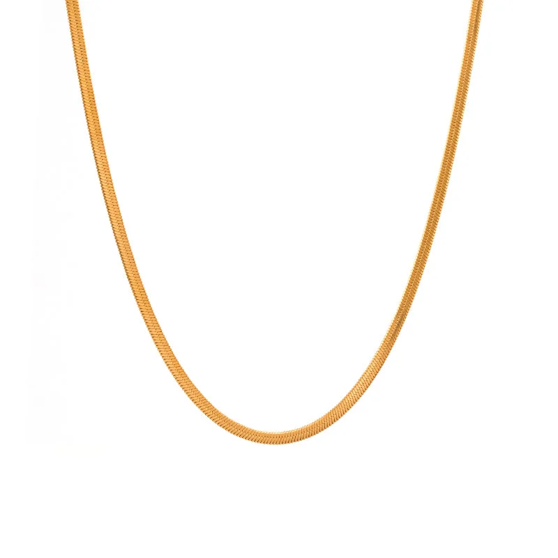 Women’s classic chain necklaces-Simple Style Geometric Stainless Steel Gold Plated Zircon Gold Plated Necklace