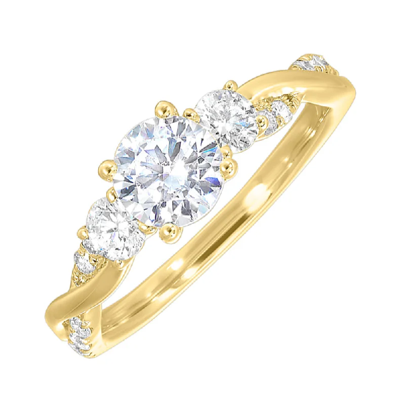 Women’s modern rings-14KT YELLOW GOLD (1 1/4CTW) WITH (3/4CT) ROUND CENTER