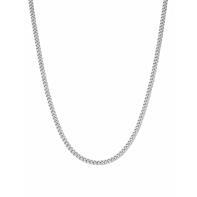 Women’s luxury necklaces-CRISLU Mens 24" Matte Curb Chain Necklace Finished in Pure Platinum