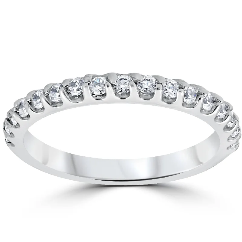 Women’s alternative gemstone engagement rings-1/2ct Prong Diamond Wedding Ring 14K White Gold