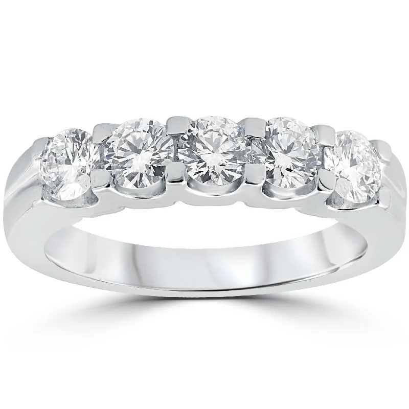 Women’s engagement rings with eternity band-1ct Diamond Wedding Ring Anniversary Stackable Band 14K White Gold