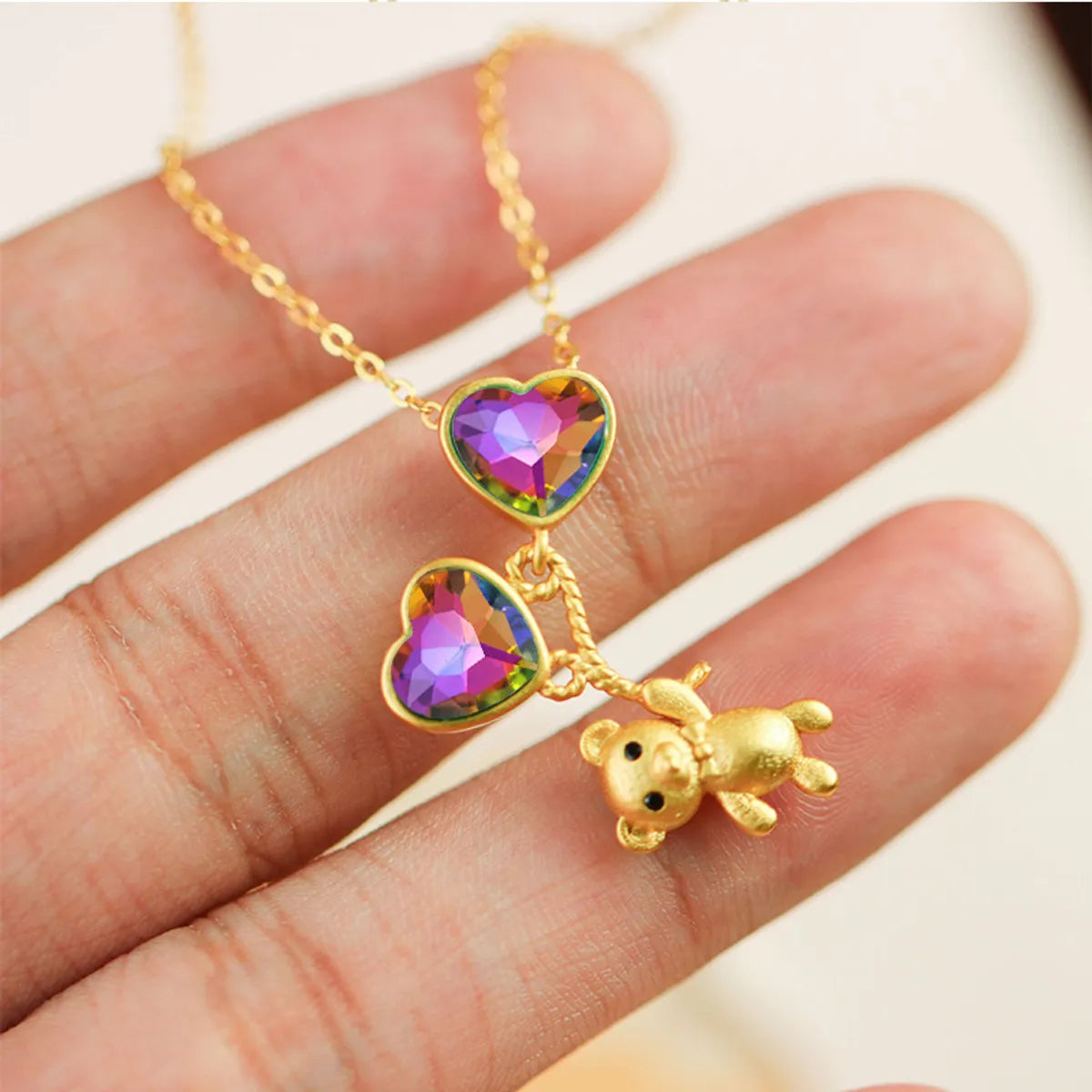 Women’s minimalistic chain necklaces-Commute Heart Shape Artificial Gemstones Alloy Wholesale Pendant Necklace