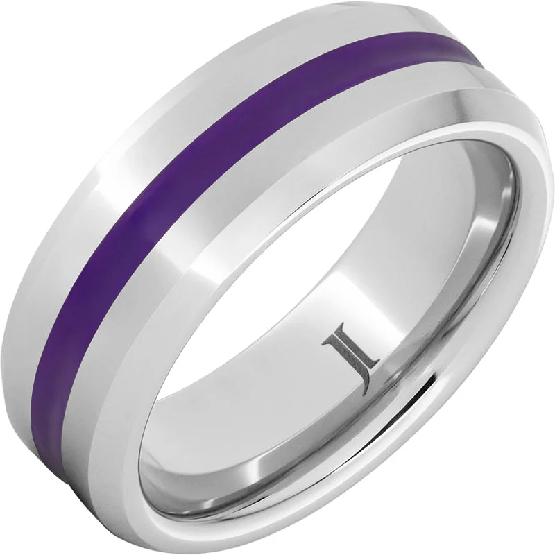 Women’s black diamond rings-Serinium® Purple Enamel Inlay Ring