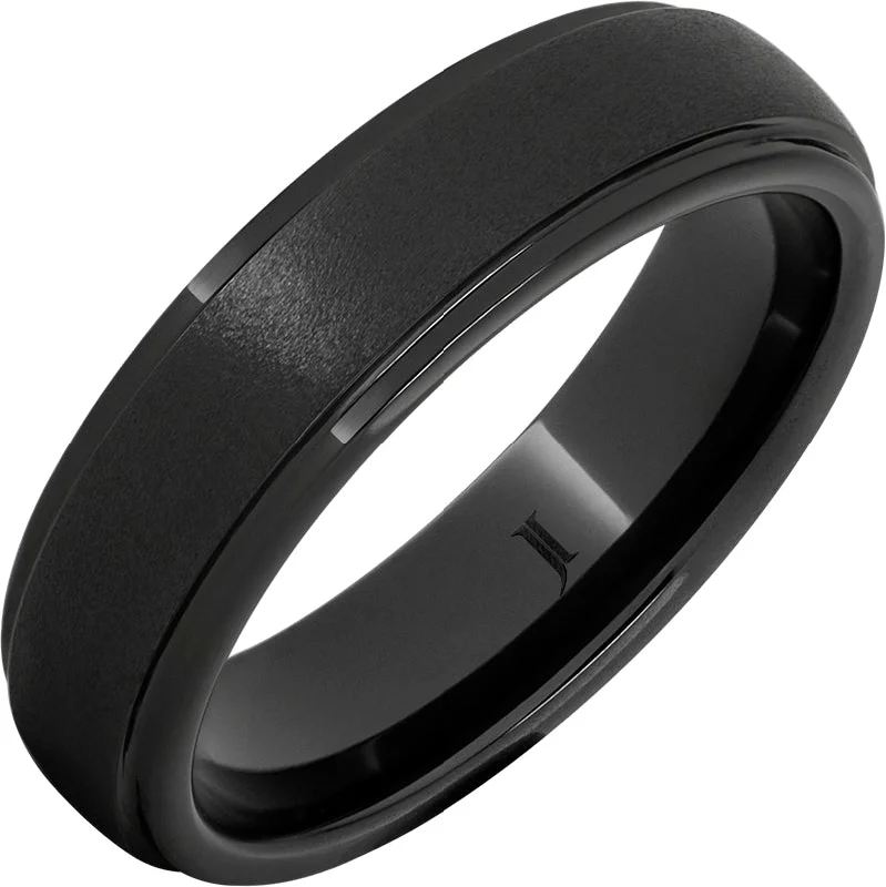 Women’s vintage rings-Black Diamond Ceramic™ Ring With Stone Finish