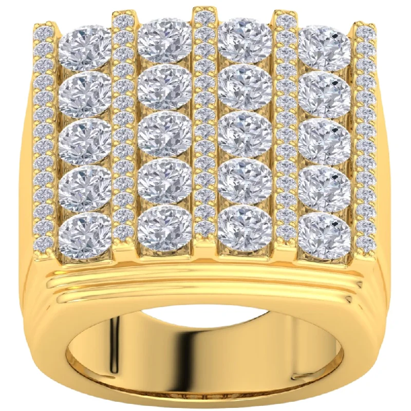 Women’s engagement rings with sapphire-7Ct Diamond Ring Mens Round Flashy Polished Wedding Band in White or Yellow Gold