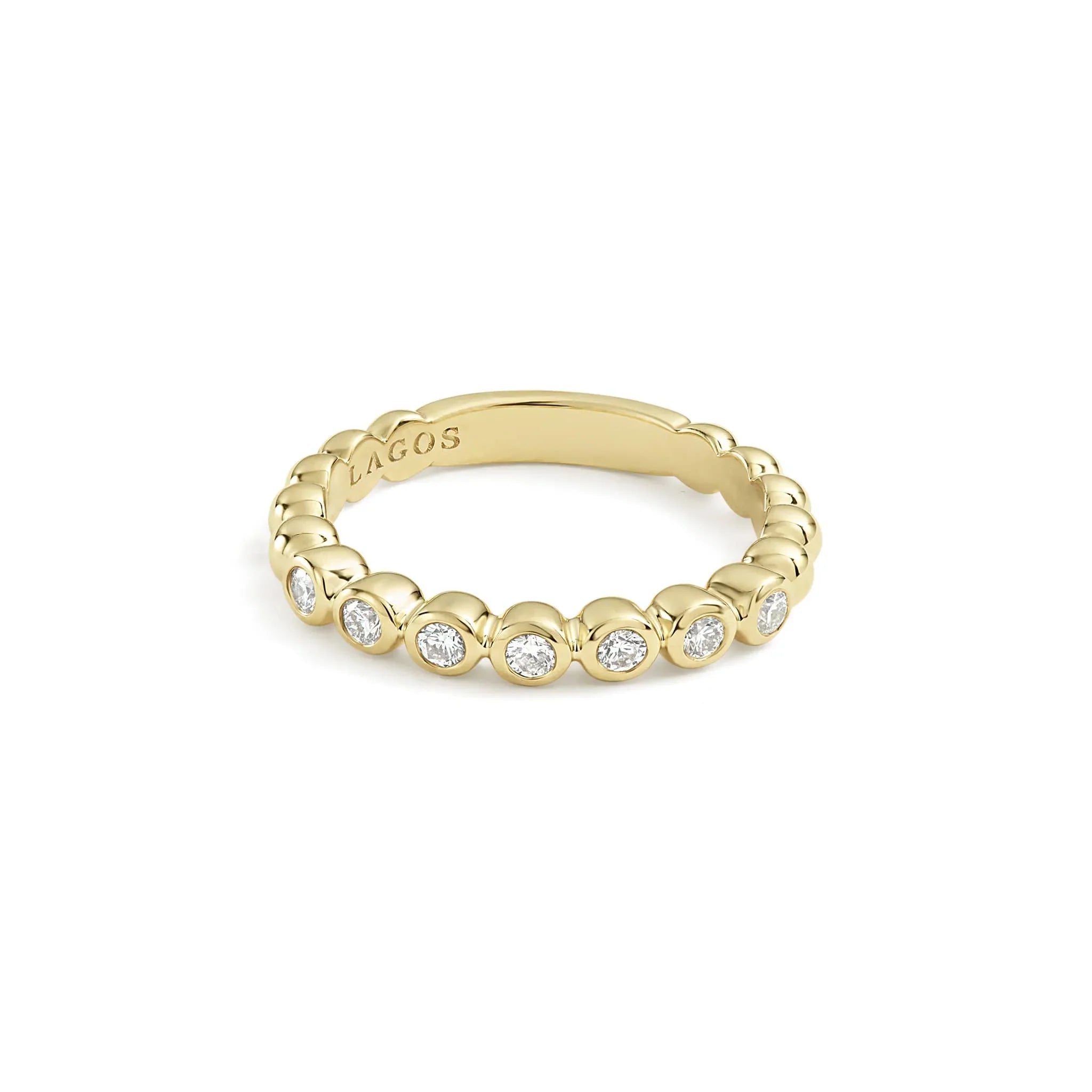 Women’s statement wedding rings-18K Gold and Diamond Stacking Ring