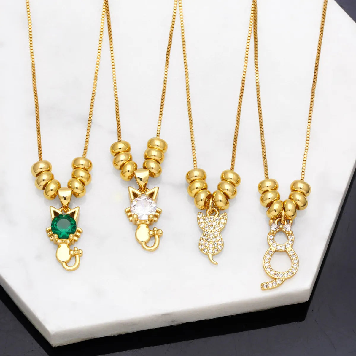 Women’s luxury necklaces-Fashion Kitten Shaped Women Summer New Cute Cat Clavicle Chain Pendant