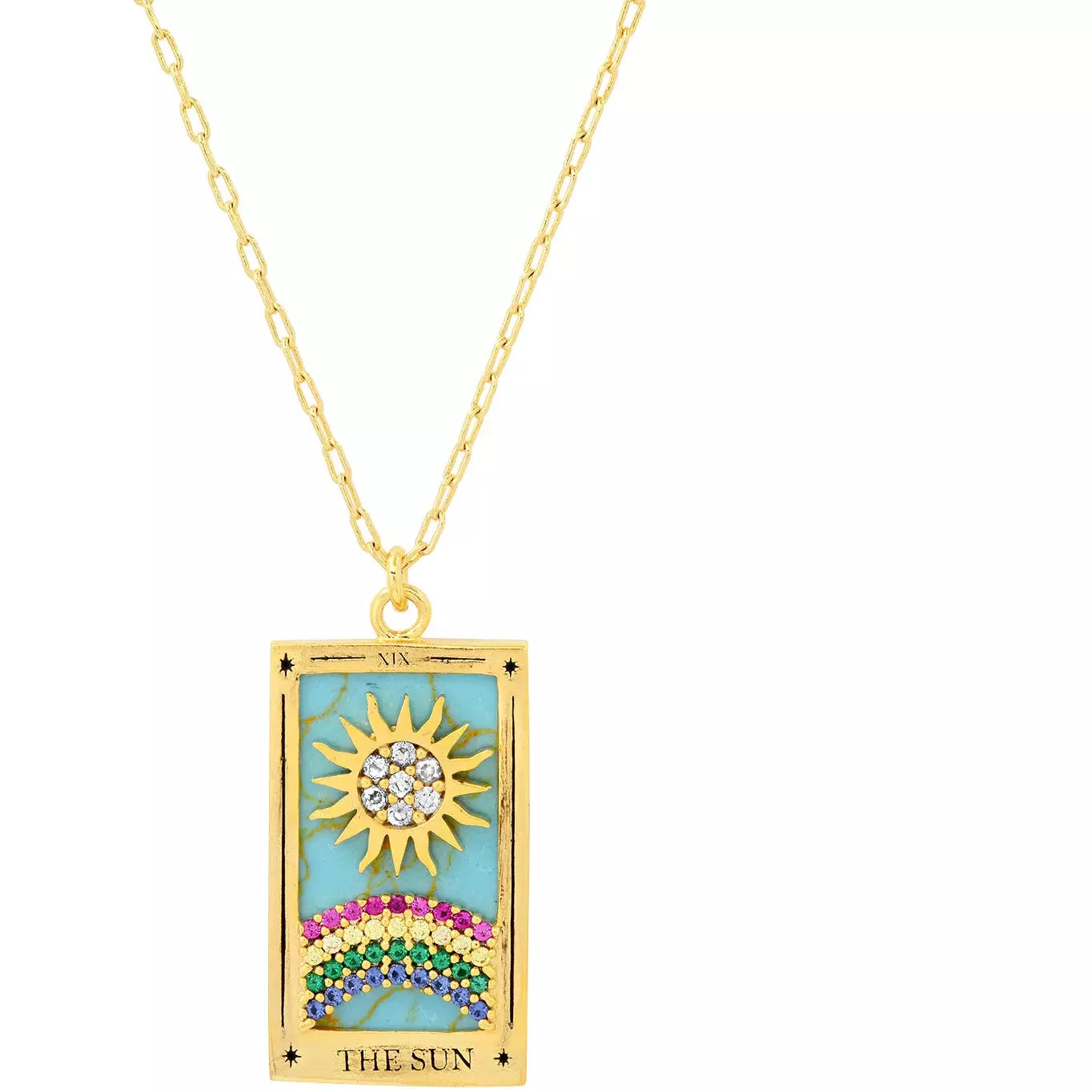 Women’s fashion necklaces-TAI Sun Tarot Card Necklace