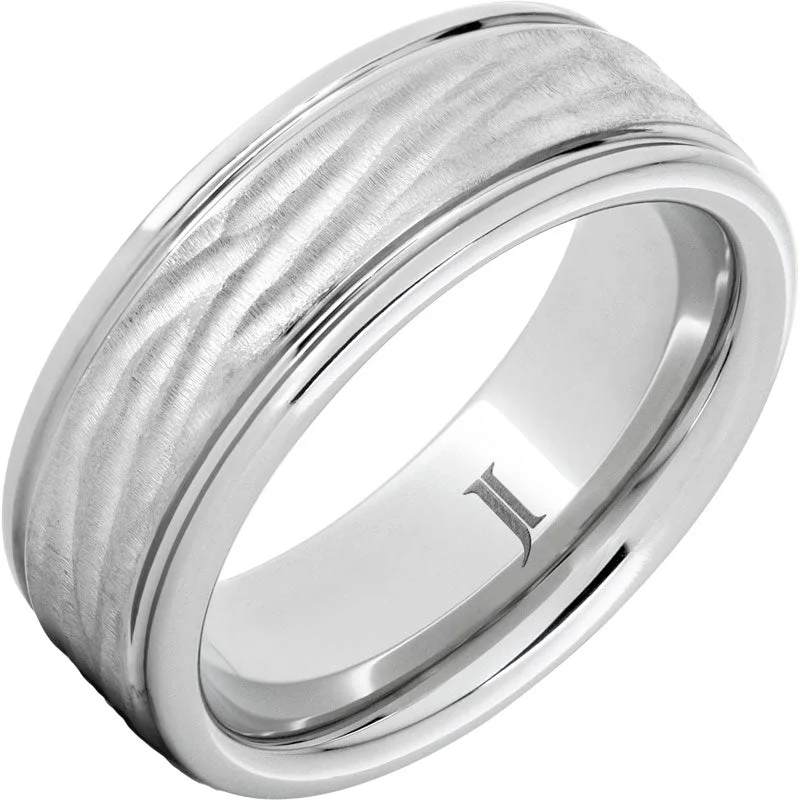 Women’s fashion statement rings-Palisades - Serinium® Bark Finish Round Edge Ring