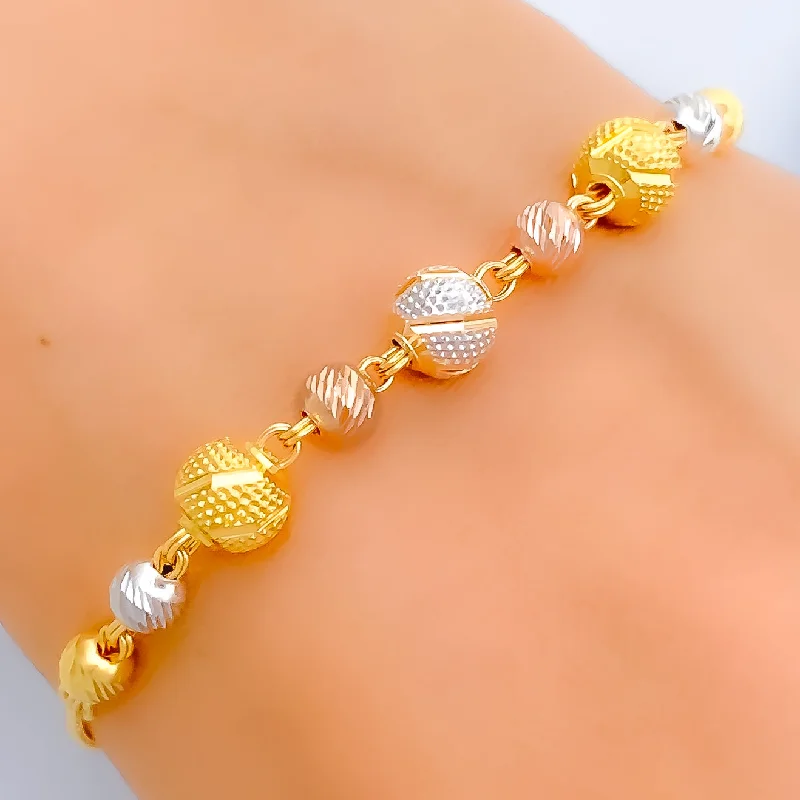 Women’s bangle bracelets-Delightful Dressy Orb 22k Gold Bracelet