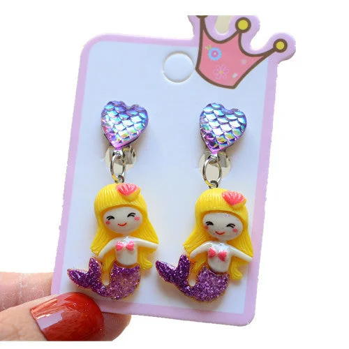 9# Fish Princess Ear Clip Pair