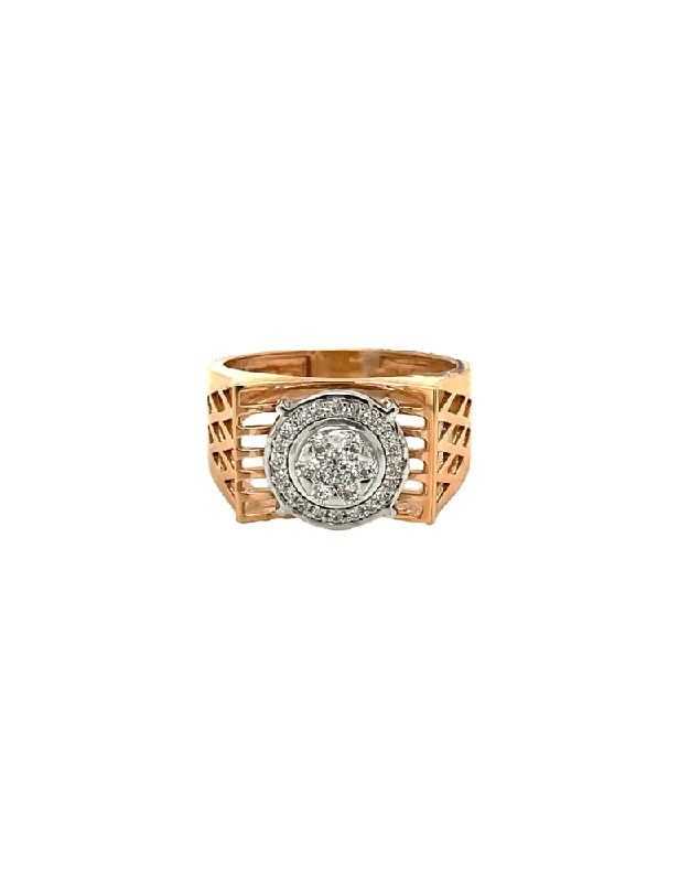 Women’s rose gold engagement rings-Diamond Ring 18 Karat