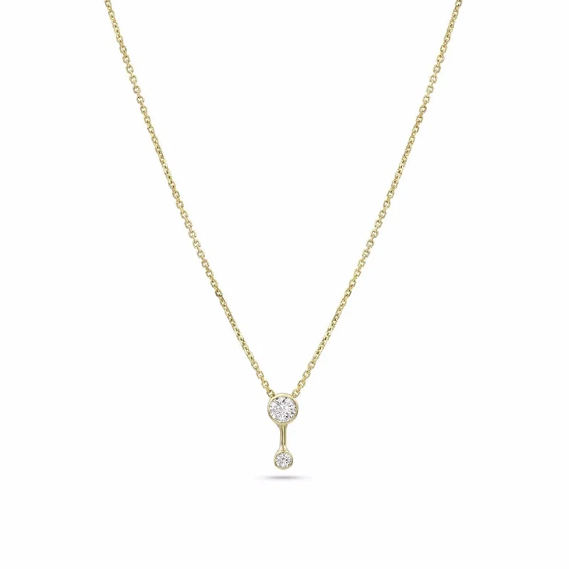 Women’s engraved necklaces-Duo Diamond Necklace